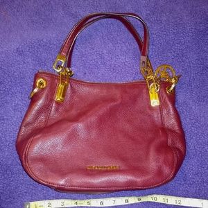 Burgundy leather MK bag